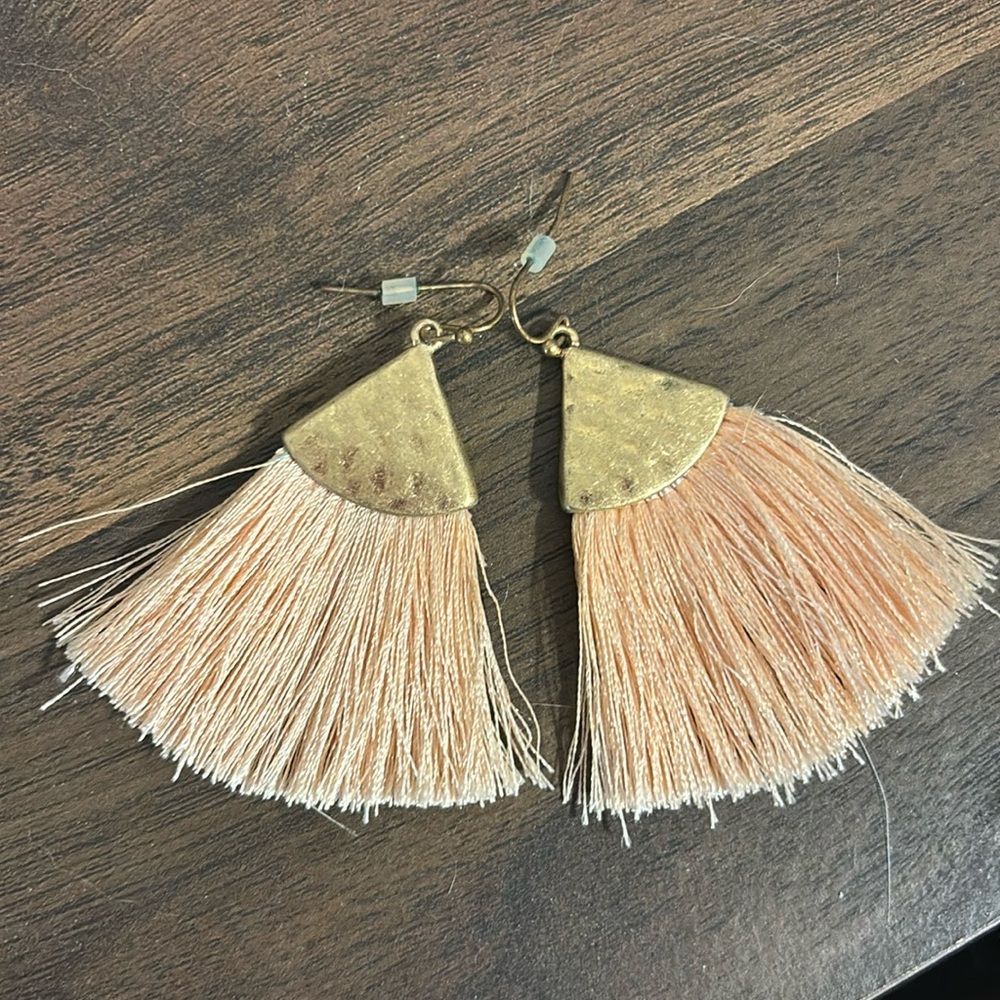Light pink tassel earrings